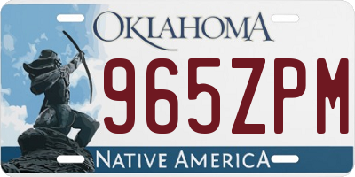 OK license plate 965ZPM