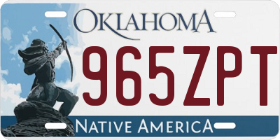 OK license plate 965ZPT