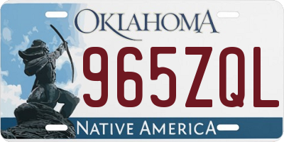 OK license plate 965ZQL