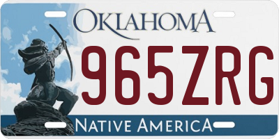 OK license plate 965ZRG