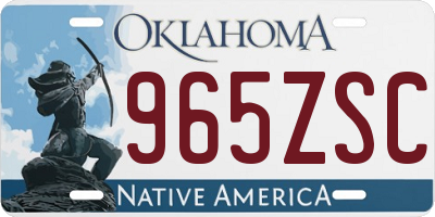 OK license plate 965ZSC