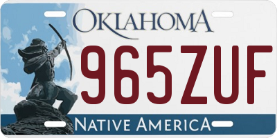 OK license plate 965ZUF