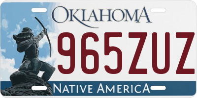 OK license plate 965ZUZ