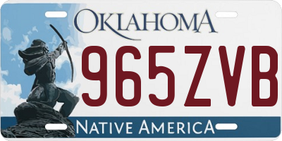 OK license plate 965ZVB