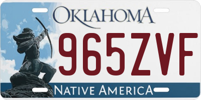 OK license plate 965ZVF
