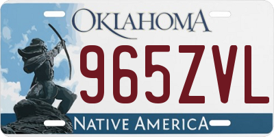 OK license plate 965ZVL