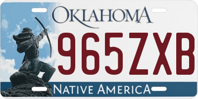 OK license plate 965ZXB