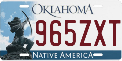 OK license plate 965ZXT