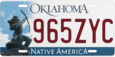OK license plate 965ZYC