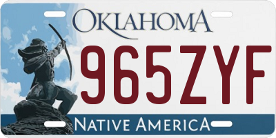 OK license plate 965ZYF
