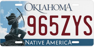 OK license plate 965ZYS