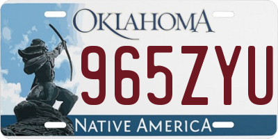 OK license plate 965ZYU