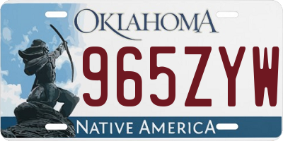 OK license plate 965ZYW