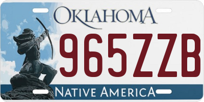 OK license plate 965ZZB