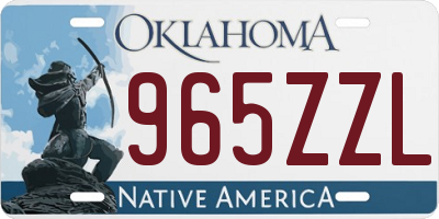 OK license plate 965ZZL