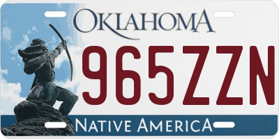 OK license plate 965ZZN