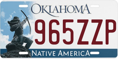 OK license plate 965ZZP