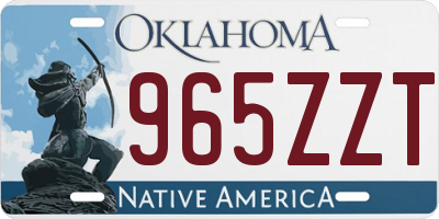 OK license plate 965ZZT