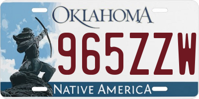 OK license plate 965ZZW