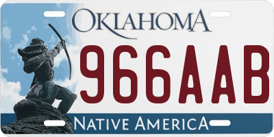 OK license plate 966AAB