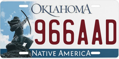 OK license plate 966AAD