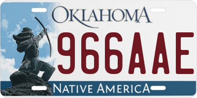 OK license plate 966AAE