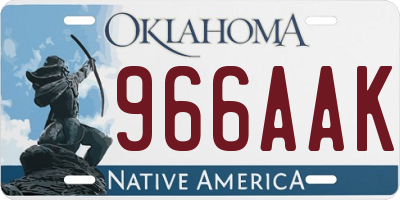 OK license plate 966AAK