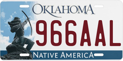 OK license plate 966AAL