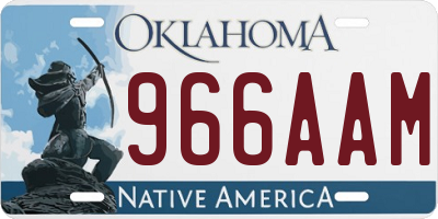 OK license plate 966AAM