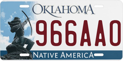 OK license plate 966AAO
