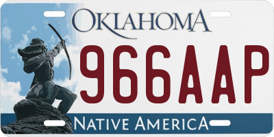 OK license plate 966AAP