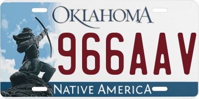 OK license plate 966AAV