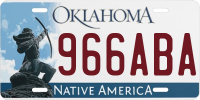 OK license plate 966ABA