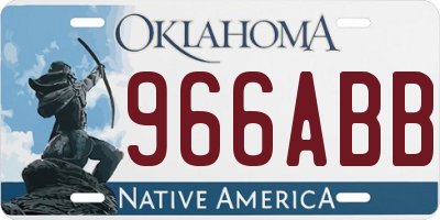 OK license plate 966ABB