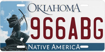 OK license plate 966ABG
