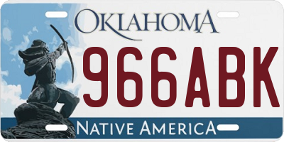 OK license plate 966ABK