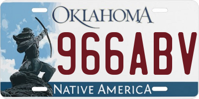 OK license plate 966ABV