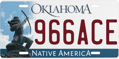 OK license plate 966ACE