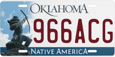 OK license plate 966ACG