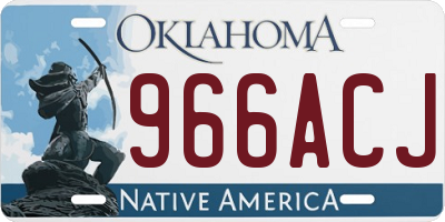 OK license plate 966ACJ