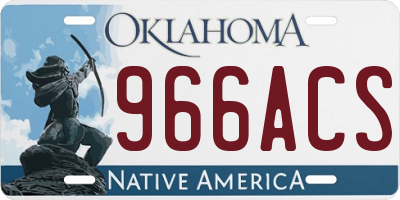OK license plate 966ACS