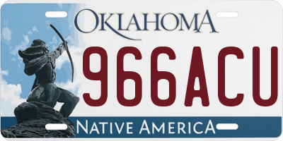 OK license plate 966ACU
