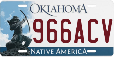 OK license plate 966ACV
