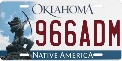 OK license plate 966ADM