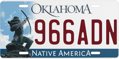 OK license plate 966ADN