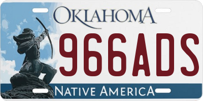 OK license plate 966ADS