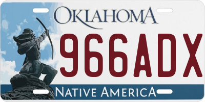 OK license plate 966ADX