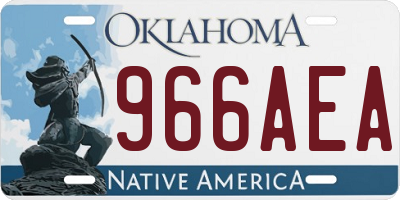 OK license plate 966AEA
