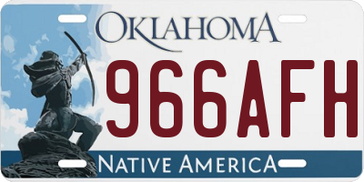 OK license plate 966AFH