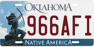 OK license plate 966AFI